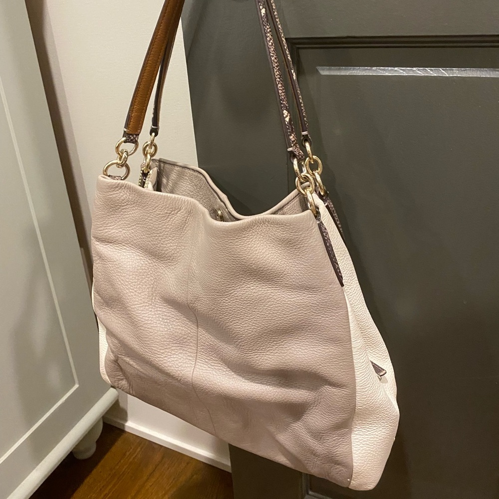 Coach Leather Purse with Snake Skin Straps